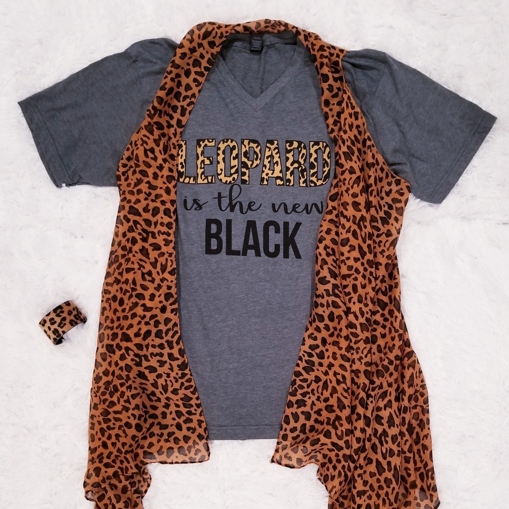 Leopard is the new black tee